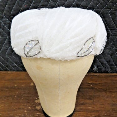 Vintage Union Made Womens Hat - Ladies Cream Mesh Net Hat Granny Core 