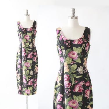 90s dark floral maxi dress 