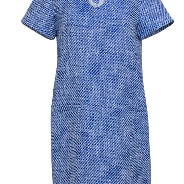 Kate Spade - Blue & White Tweed Short Sleeve Shift Dress Sz 6