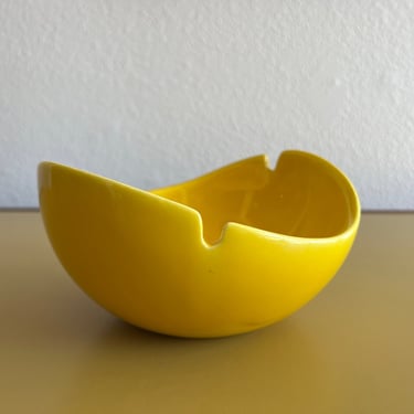 Yellow Glazed Ceramic Ashtray
