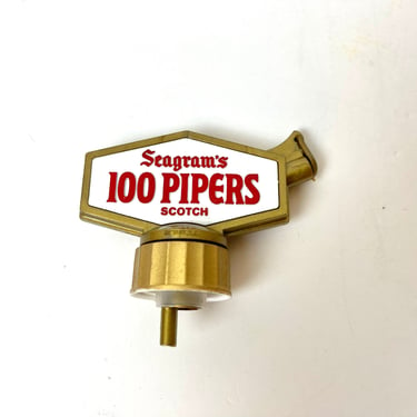 Vintage 60s Plastic Seagram’s 100 Pipers Bottle Stopper Spout Barware 