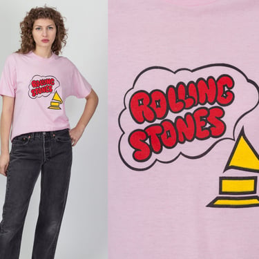 80s Rolling Stones Grammy Award T Shirt - Men's Medium, Women's Large | Vintage Pink Graphic Rock Music Band Tee 