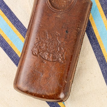 Antique English Leather Cigar Case