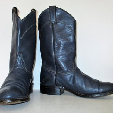 Vintage 1980s Roper Cowboy Boots, Size 8M Women, blue leather 