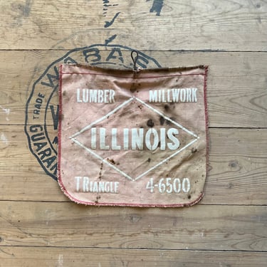 Vintage 1950s Illinois Millwork Lumber Yard Caution Flag 