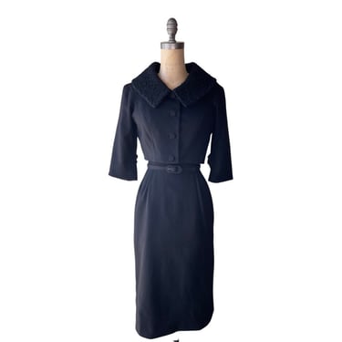 1960s black Lilli Ann dress with matching jacket 