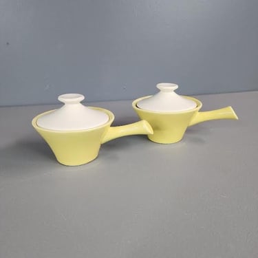 Set of 2 Cameron Clay Lidded and Handled Bowls 