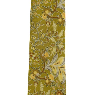 Nina Ricci 1990s Vintage Floral Chartreuse Silk Men's Tie 