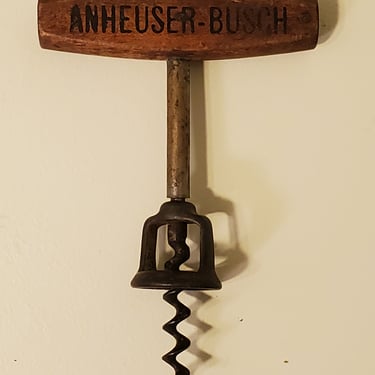 Anheuser-Busch Corkscrew Bottle Opener | Breweriana Advertising from 1880s | Man Cave Gift for Beer Drinkers | Free US Shipping 