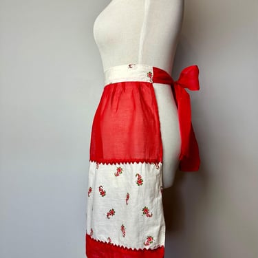 vintage Holiday apron 1950’s Christmas aprons~ hostess holiday party~ kitschy Pinup rockabilly open size 