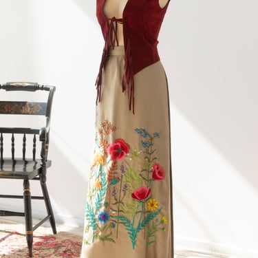 Spring Dream Embroidered Wrap Skirt