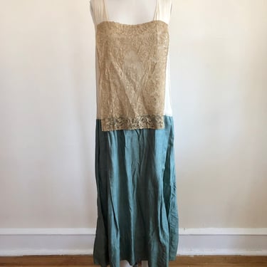 Sleeveless Silk and Cotton Dress - Late 1910s/Early 1920s 
