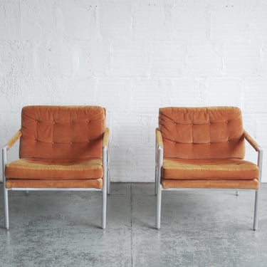 Harvey Probber Style Corduroy Club Chairs