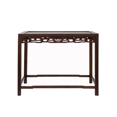 Chinese Solid Wood Ru Yi Carving Motif Apron Low Side Altar Table cs7270E 