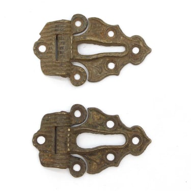 Pair of Victorian 3.25 in. Bronze Ice Box Hinges