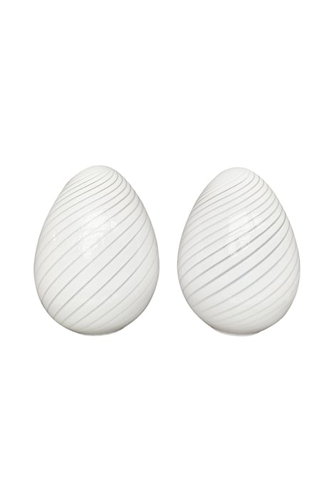 Pair of Vetri Murano Glass Egg Lamps