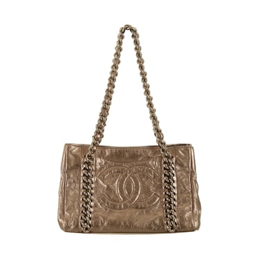 Chanel Bronze Logo Chain Shoulder Bag