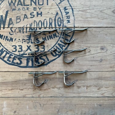 6 Antique Molded Wire Coat Hooks Salvaged Hardware 