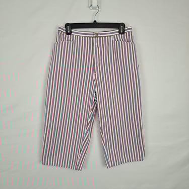 Vintage 90s High Rise Red White & Blue Capri Pants 