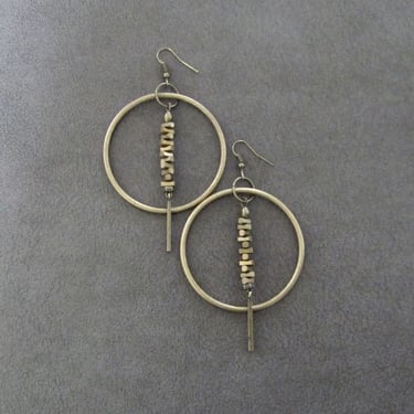 Large bronze hoop earrings 