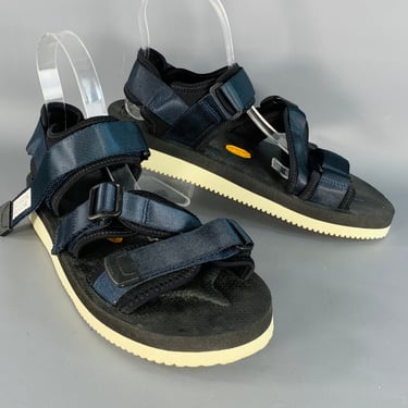 SUICOKE Size 8 KISSEE-Cab Black Navy Nylon Sandals