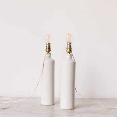 Pair of Stoneware Bottle Lamps