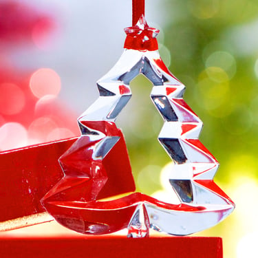 VINTAGE: Gorham Holiday Tree Crystal Ornament in Box - Style C536 - SKU 