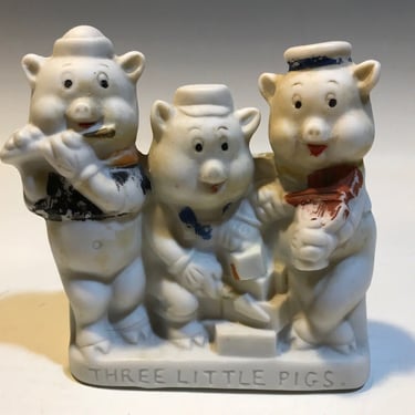 Three Little Pigs Tooth Brush Holder, Walt Disney Japan  1930’s tooth brush holder, Disney memorabilia, pig lover gifts, Disney lovers gift 