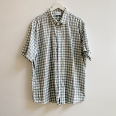 Sky Gingham Button Up