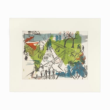 1946 Rosemary Zwick "Zoo" Lithograph on Paper Mid Century Modern Vintage 