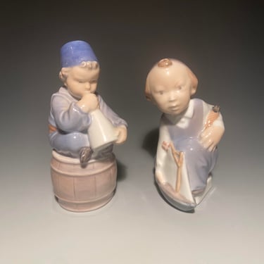 A Pair of Royal Copenhagen Porcelain Figurines 