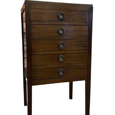 Free Shipping Within Continental US - Early 20th Century Antique Mahogany Five Drawer Music Cabinet 