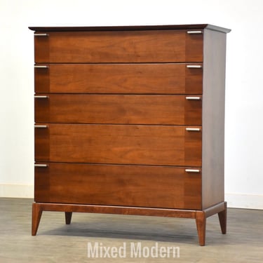 Refinished Walnut Tall Dresser by United Furniture 