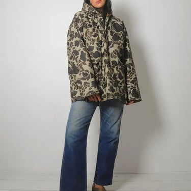 1980's Camo Quilted Rain Jacket