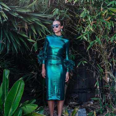 Julianne Dress in Electric Emerald 