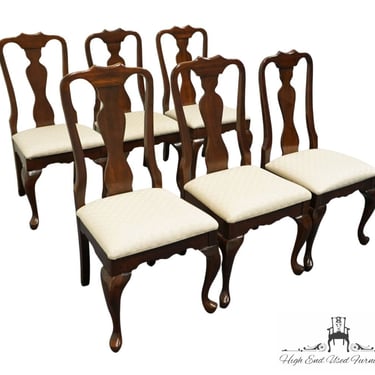 Set of 6 KINCAID FURNITURE Solid Cherry Traditional Style Splat Back Dining Side Chairs 