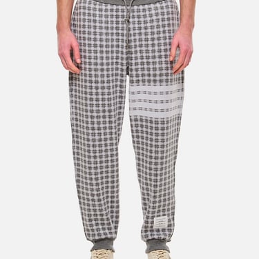 Thom Browne Men Check 4 Bar Cotton Sweatpants