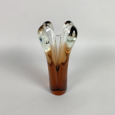 Art Glass Vase by Jan Beranek for Skrdlovice Glasswork, 1960's 