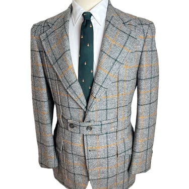 Vintage 1960s/1970s MR GUY Wool Tweed NORFOLK Jacket ~ 36 to 38 R ~ jacket / sport coat ~ Belted Back ~ Hunting / Hacking ~ 3 roll 2 