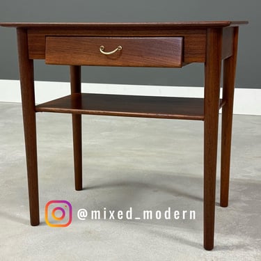 Refinished Danish Modern Teak Nightstand 