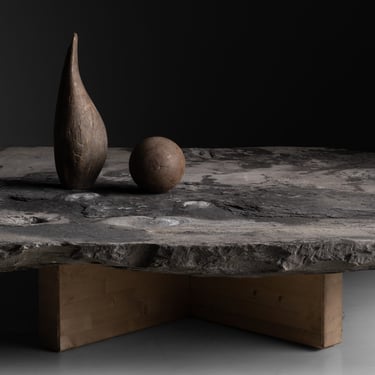 Slab Stone Coffee Table / Wooden Forms