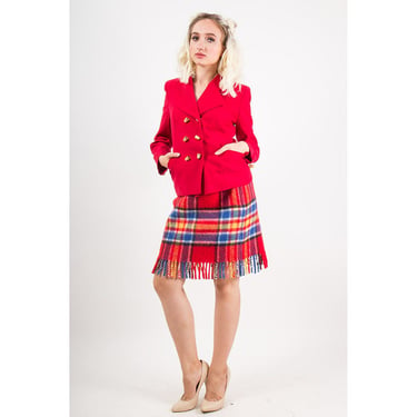 Vintage Moschino Cheap and Chic / 1990s red wool thimble blazer / S M 