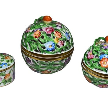 Herend Hungary Porcelain Box Set