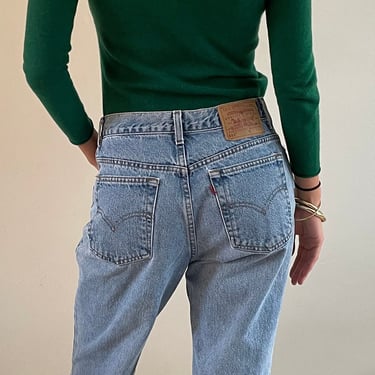 30 Levis 512 vintage jeans / vintage faded soft light wash slim fit zipper fly high waisted boyfriend relaxed Levis 512 jeans | size 29 30 
