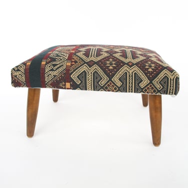 Upholstered Midcentury Modern Style Ottoman Stool Previously Loved 