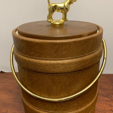 Vintage Ice Bucket with Dog on Top 