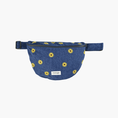 Custine XL bag, denim yellow sunflower