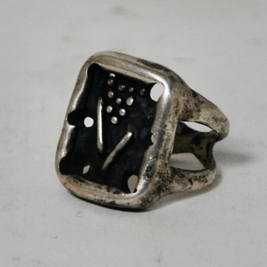 Abstract Sterling Ring, 70s⁣