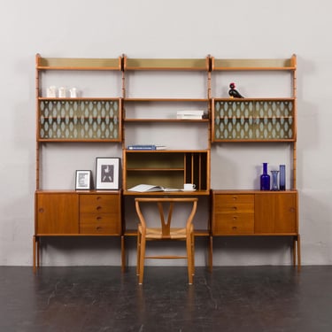 3-bay free-standing teak wall unit Ergo, John Texmon, 1960s 