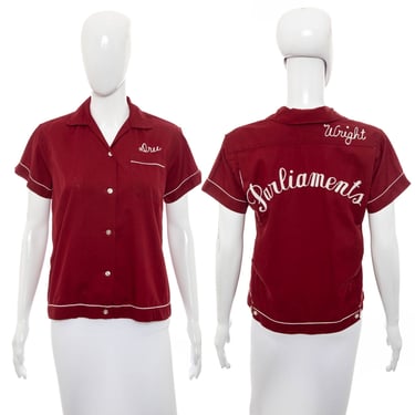 1950's Hilton Maroon Bowling Shirt Size S/M